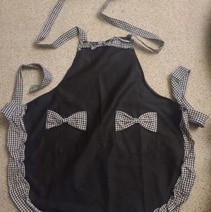 Black and white checkered apron